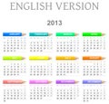 2013 crayons calendar english version