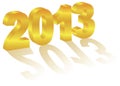 2013 New Year 3 Dimensional Gold Numeral