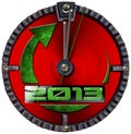 2013 New Year Grunge Clock Royalty Free Stock Photo