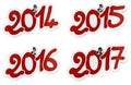 2014, 2015, 2016, 2017 year stickers