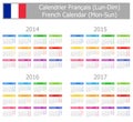 2014-2017 Type-1 French Calendar Mon-Sun