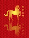2014 Chinese New Year Horse with Success Text Royalty Free Stock Photo