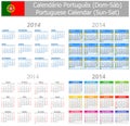 2014 Portuguese Mix Calendar Sun-Sat