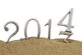 2014 on the sand Royalty Free Stock Photo