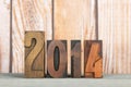 2014 in vintage letters Royalty Free Stock Photo