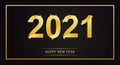 2021 Happy New Year celebrate banner with 2021 numbers creative design  happy new year 2021 typography design  handwritten new yea Royalty Free Stock Photo