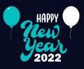 2022 Happy New Year Vector Abstract Holiday Illustration Ballons Royalty Free Stock Photo