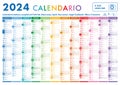 2024 Italian Planner Calendar with Vertical Months