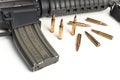 223 Bullets with M16 style Military Assault Rifle