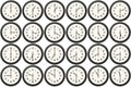 24 clocks every half hour