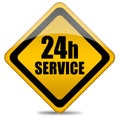 24 hours service sign Royalty Free Stock Photo