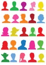 25 Anonymous colorful mugshots Royalty Free Stock Photo