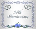 25th Wedding Anniversary Border Invitation