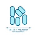 2D customizable thin line blue bacilli icon