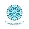2D customizable thin line blue rotavirus icon Royalty Free Stock Photo