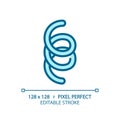 2D customizable thin line blue spirochete icon Royalty Free Stock Photo