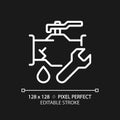 2D customizable thin linear white pipeline leakage icon Royalty Free Stock Photo
