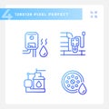 2D gradient plumbing thin line icons set Royalty Free Stock Photo