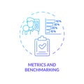 2D thin line gradient icon metrics and benchmarking concept