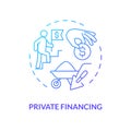 2D thin line gradient icon private financing concept Royalty Free Stock Photo