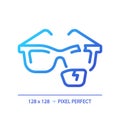 2D thin linear gradient broken eyeglasses icon