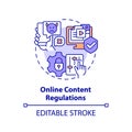 2D thin linear icon online content regulations concept