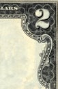 2dollar bill corner Royalty Free Stock Photo