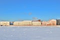 2Saint-Petersburg. University Embankment in winter Royalty Free Stock Photo