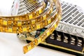 3-chip SMD LED strips with power supply Royalty Free Stock Photo