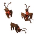 3 christmas reindeers positions