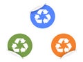 3 color recycling Stickers