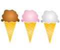 3 Ice Cream Cones Clip Art