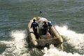 3 men in a boat Royalty Free Stock Photo