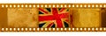 3 oldies 35mm frame with old UK flag Royalty Free Stock Photo