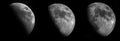 3 phases of the crescent moon Royalty Free Stock Photo