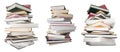 3 piles of new books isolated greater Royalty Free Stock Photo