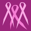 3 pink ribbons