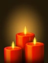 3 Red candles