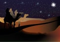 3 Wise men nativity scene vector Royalty Free Stock Photo