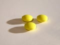 3 yellow pills Royalty Free Stock Photo