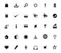 30 different icons - black Royalty Free Stock Photo