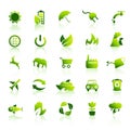 30 Eco green icons set 1 Royalty Free Stock Photo