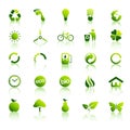 30 Eco green icons set 2 Royalty Free Stock Photo