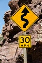 30 mph Curves Sign Royalty Free Stock Photo