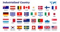 32 Industrialized country flag Royalty Free Stock Photo