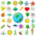 33 cartoon icon clip art collection Royalty Free Stock Photo