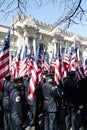 343 FDNY Flag Bearers in NYC Parade Royalty Free Stock Photo