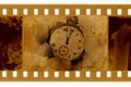 35mm frame photo with vintage clock Royalty Free Stock Photo