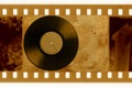 35mm frame photo with vintage vinyl disk