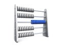 3D Abacus blue silver